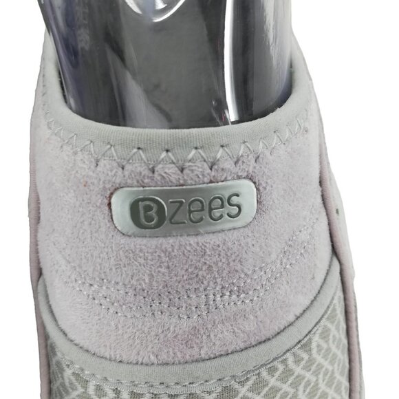 BZees Serenity Slip On Gray Comfort Shoes Size 10 Mule Clog Faux Fur Tennis - Picture 4 of 10